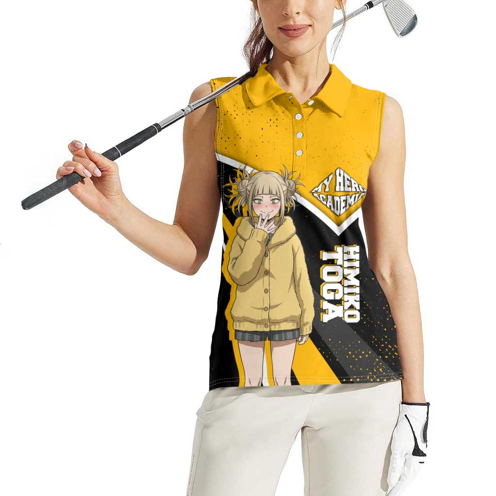 Himiko Toga My Hero Academia Women Sleeveless Polo Shirt Anime Grunge Splatter Graphic Style