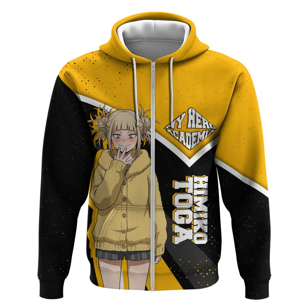 Himiko Toga My Hero Academia Zip Hoodie Anime Grunge Splatter Graphic Style