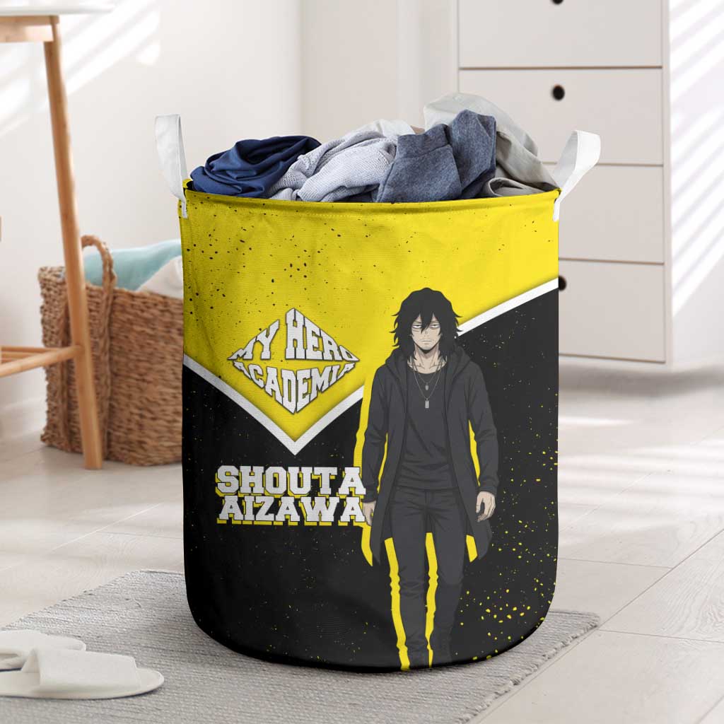 Shouta Aizawa My Hero Academia Laundry Basket Anime Grunge Splatter Graphic Style
