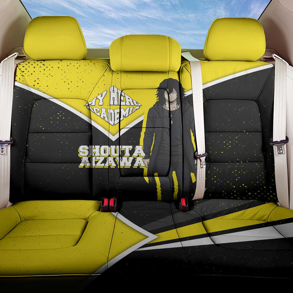 Shouta Aizawa My Hero Academia Back Car Seat Cover Anime Grunge Splatter Graphic Style