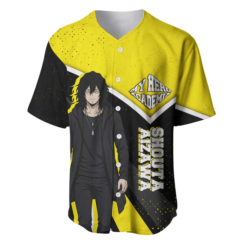 Shouta Aizawa My Hero Academia Baseball Jersey Anime Grunge Splatter Graphic Style