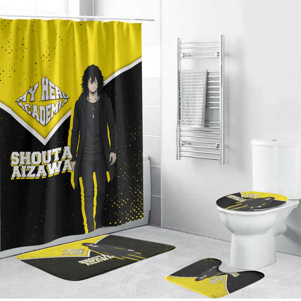 Shouta Aizawa My Hero Academia Bathroom Set Anime Grunge Splatter Graphic Style
