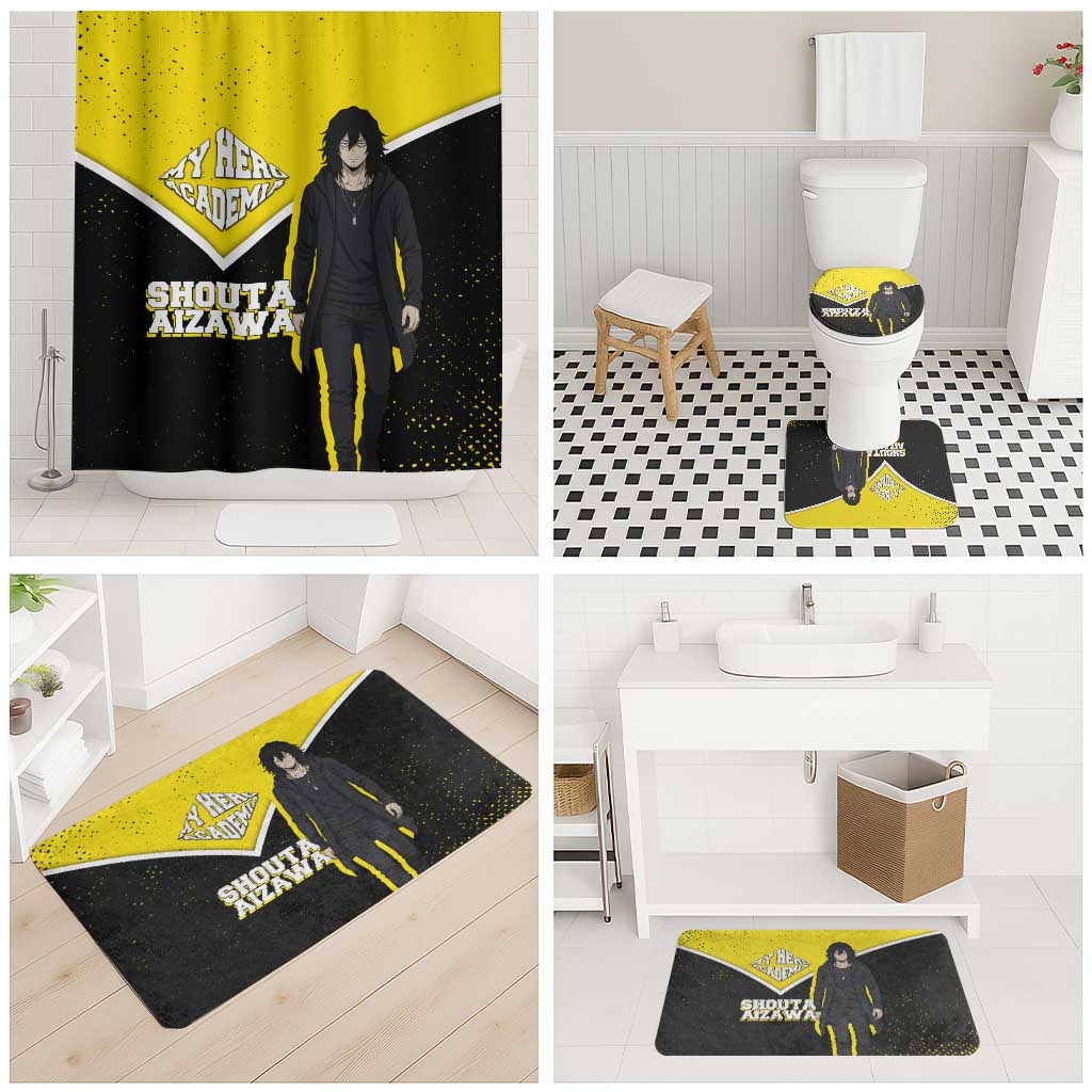 Shouta Aizawa My Hero Academia Bathroom Set Anime Grunge Splatter Graphic Style