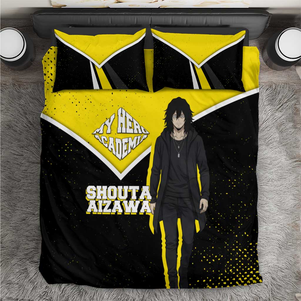 Shouta Aizawa My Hero Academia Bedding Set Anime Grunge Splatter Graphic Style