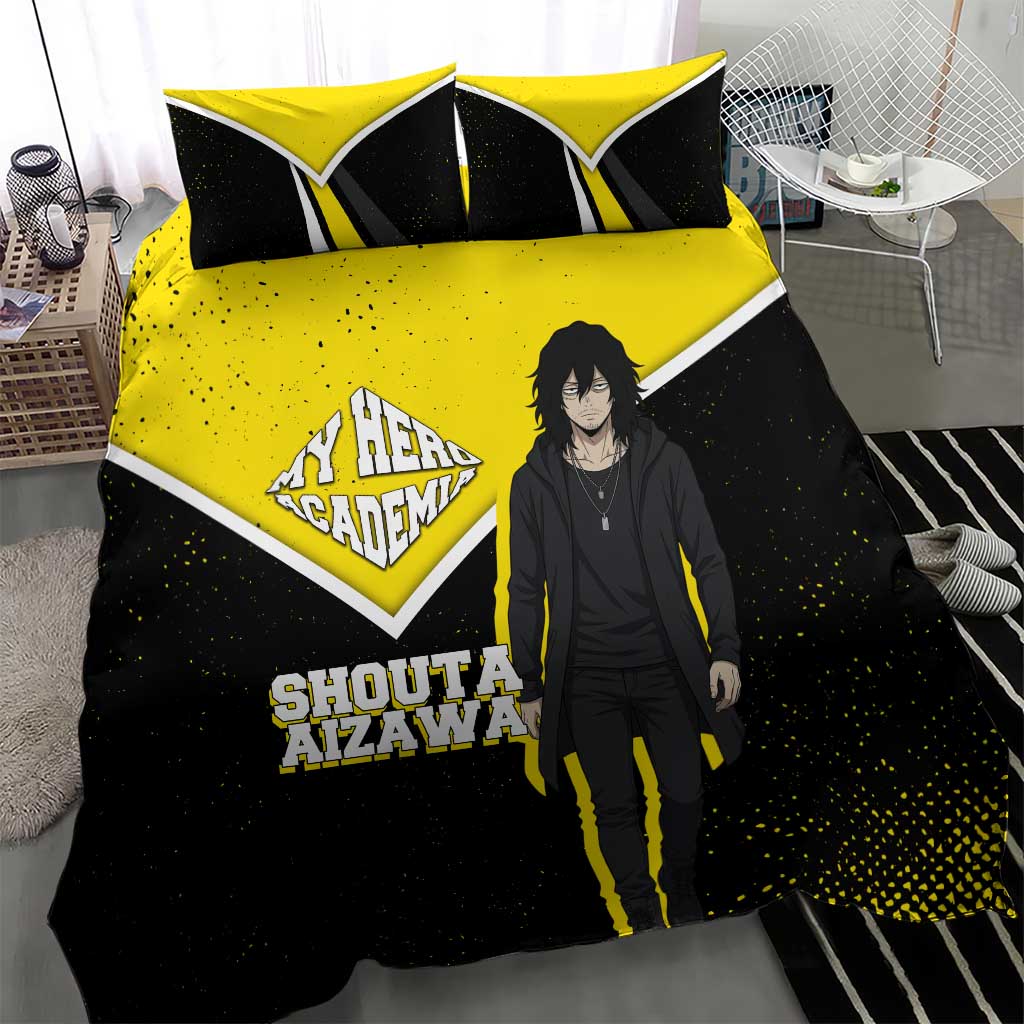 Shouta Aizawa My Hero Academia Bedding Set Anime Grunge Splatter Graphic Style