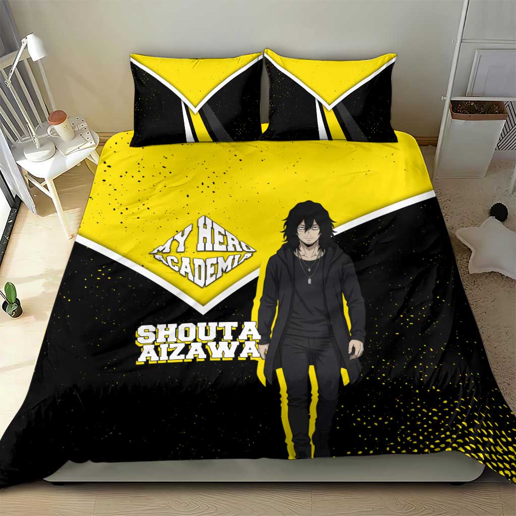 Shouta Aizawa My Hero Academia Bedding Set Anime Grunge Splatter Graphic Style