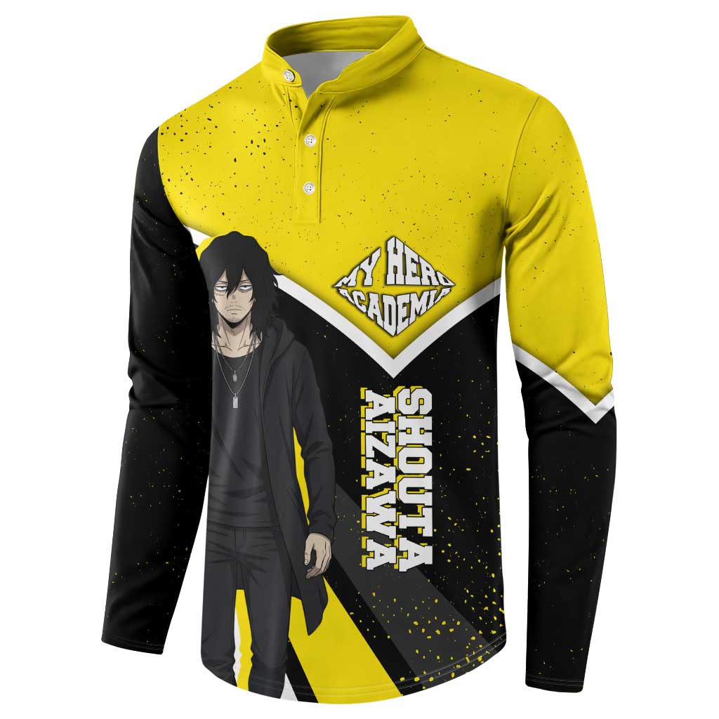 Shouta Aizawa My Hero Academia Button Sweatshirt Anime Grunge Splatter Graphic Style