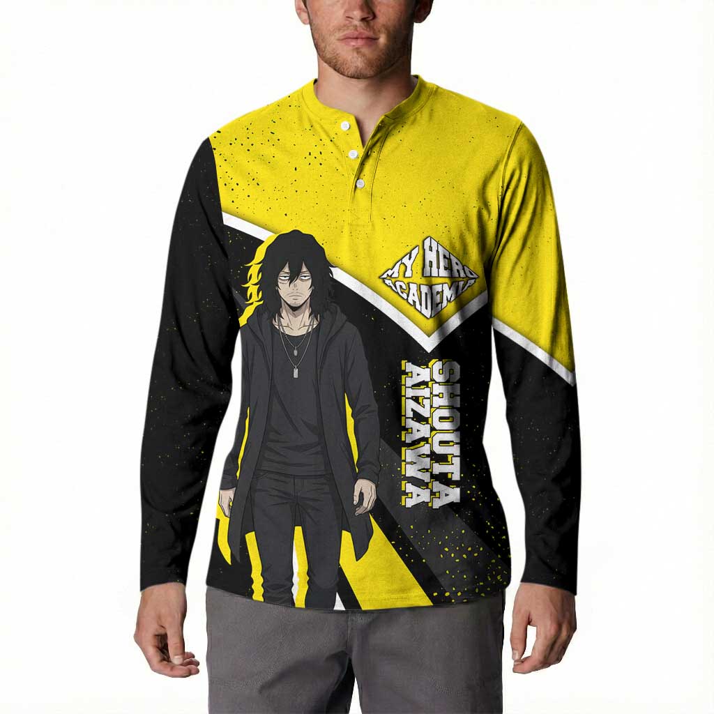 Shouta Aizawa My Hero Academia Button Sweatshirt Anime Grunge Splatter Graphic Style
