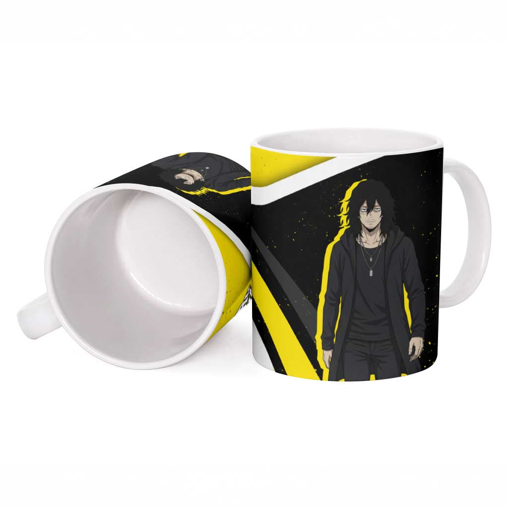 Shouta Aizawa My Hero Academia Ceramic Mug Anime Grunge Splatter Graphic Style