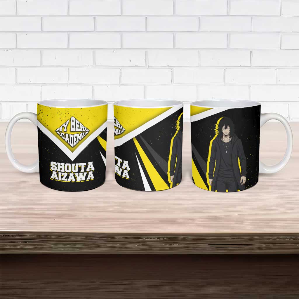 Shouta Aizawa My Hero Academia Ceramic Mug Anime Grunge Splatter Graphic Style