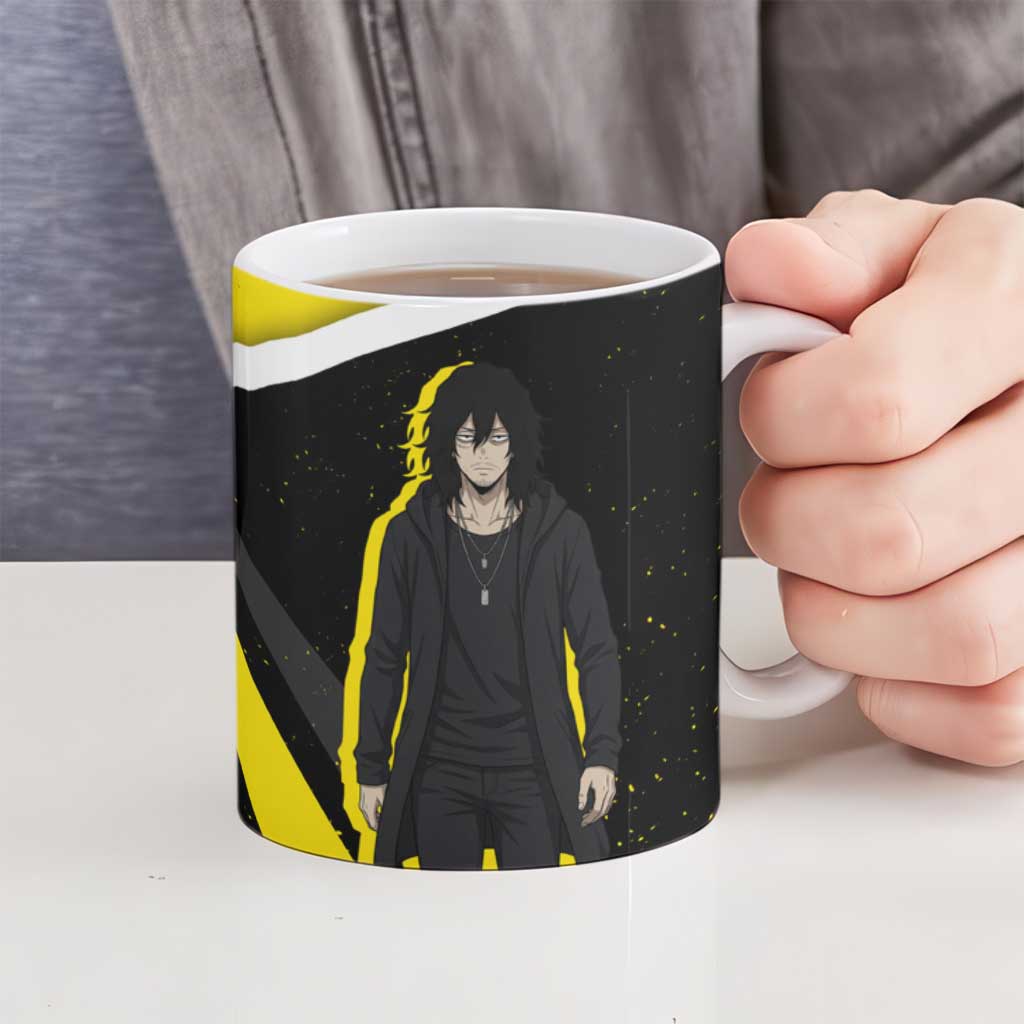 Shouta Aizawa My Hero Academia Ceramic Mug Anime Grunge Splatter Graphic Style