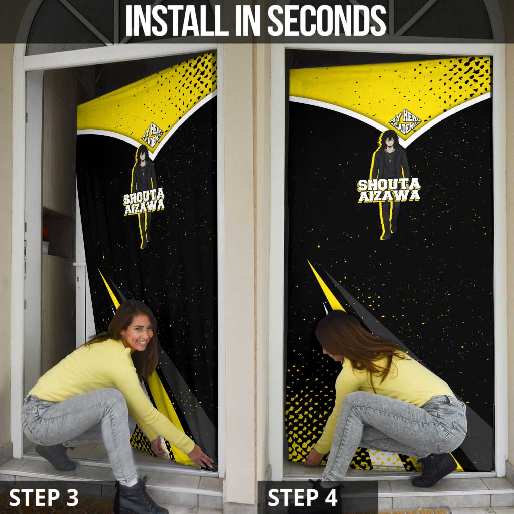 Shouta Aizawa My Hero Academia Door Cover Anime Grunge Splatter Graphic Style