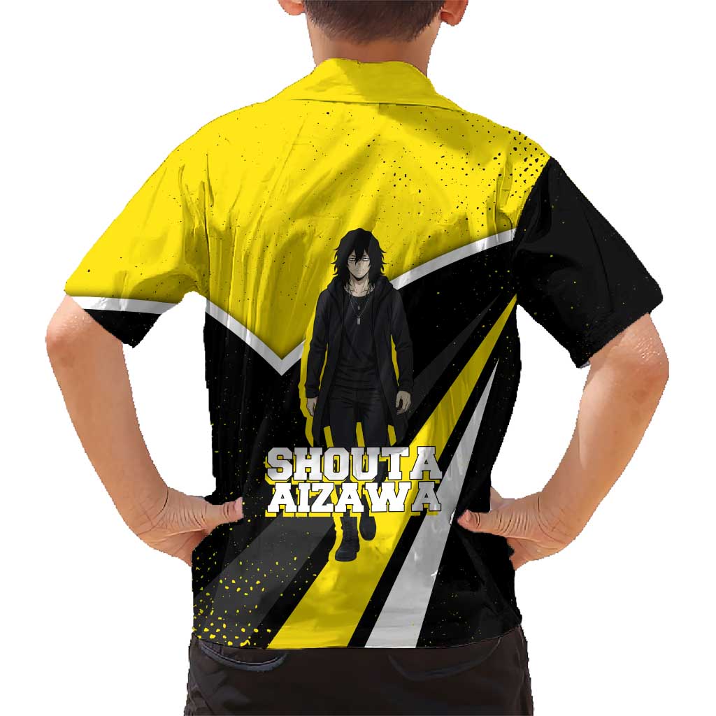 Shouta Aizawa My Hero Academia Family Matching Long Sleeve Bodycon Dress and Hawaiian Shirt Anime Grunge Splatter Graphic Style