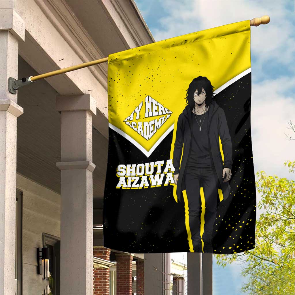 Shouta Aizawa My Hero Academia Garden Flag Anime Grunge Splatter Graphic Style