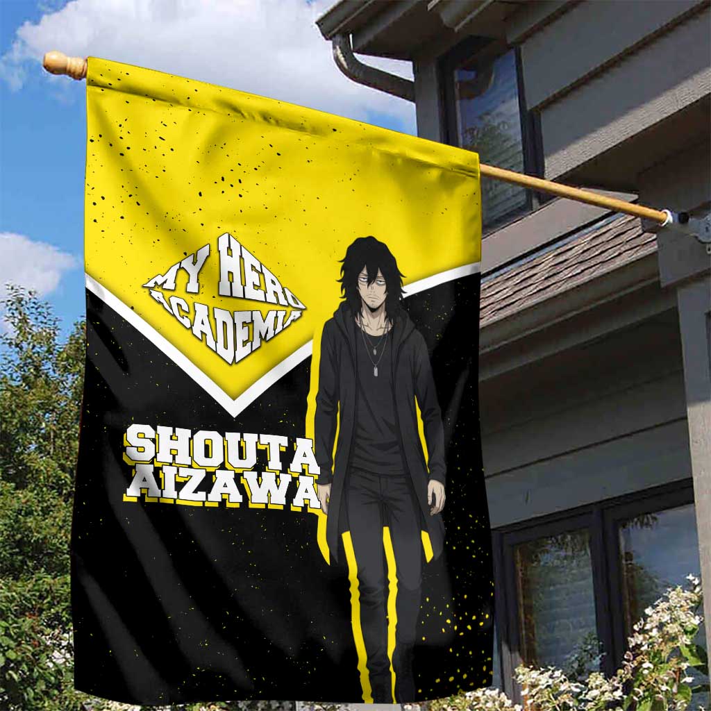 Shouta Aizawa My Hero Academia Garden Flag Anime Grunge Splatter Graphic Style