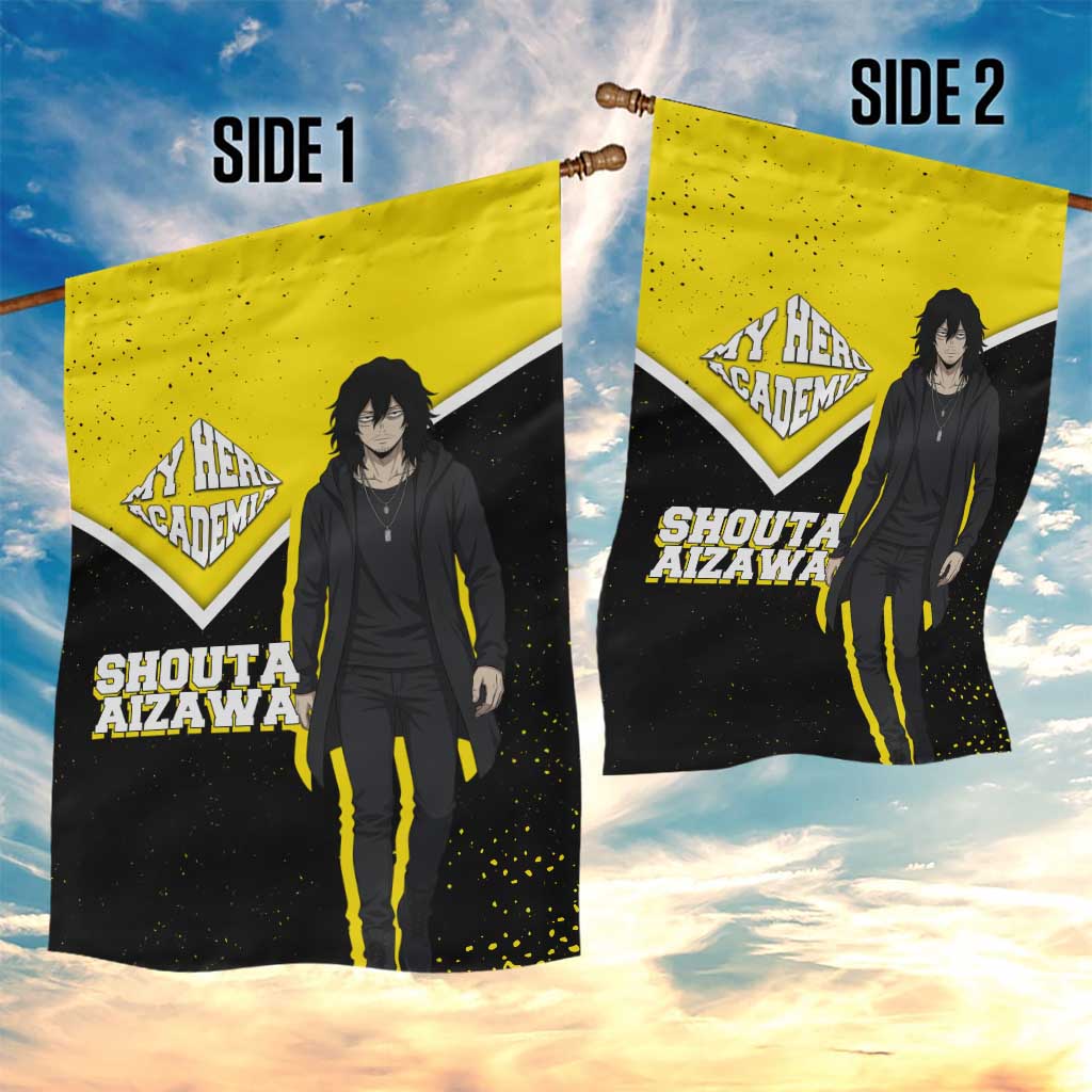Shouta Aizawa My Hero Academia Garden Flag Anime Grunge Splatter Graphic Style