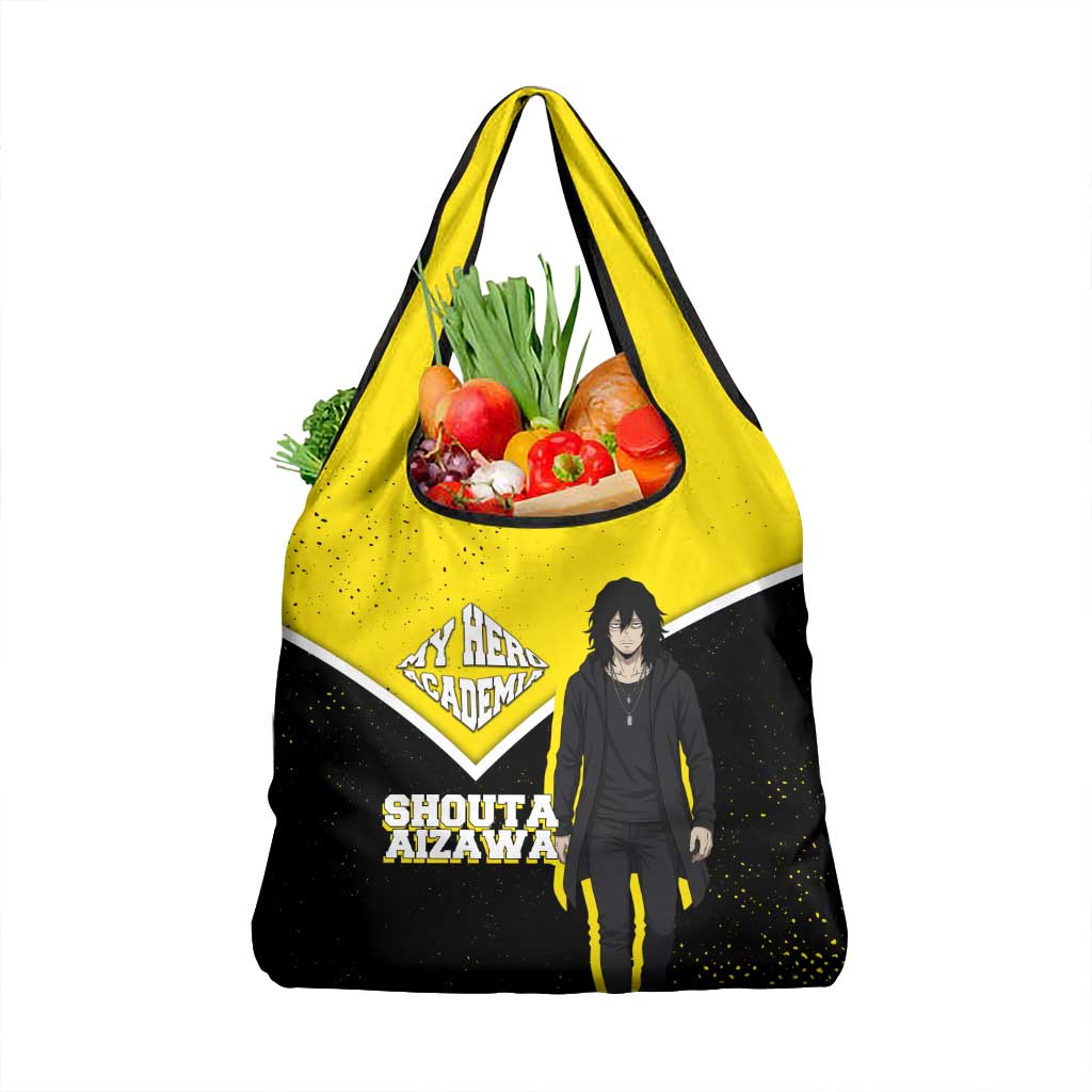 Shouta Aizawa My Hero Academia Grocery Bag Anime Grunge Splatter Graphic Style