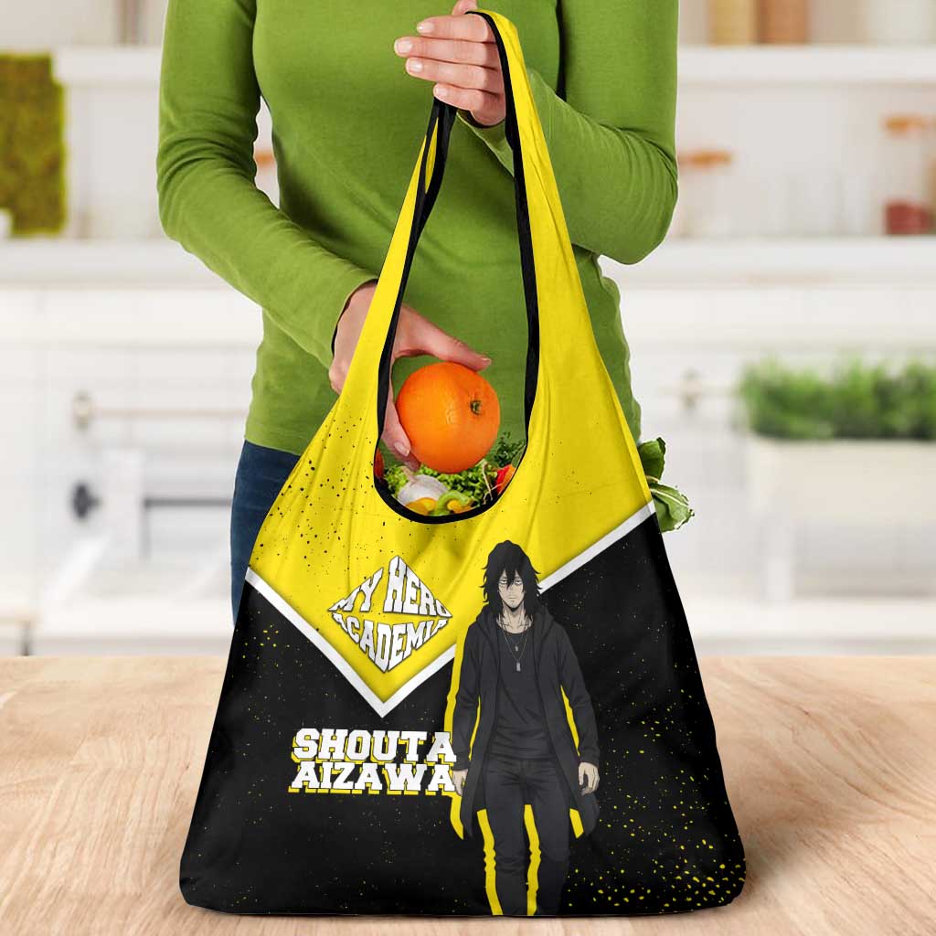 Shouta Aizawa My Hero Academia Grocery Bag Anime Grunge Splatter Graphic Style