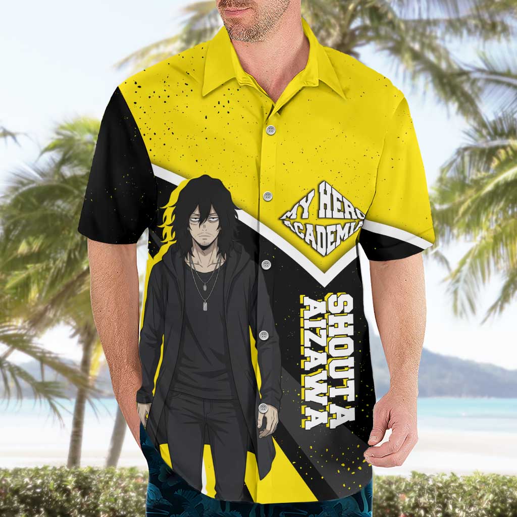 Shouta Aizawa My Hero Academia Hawaiian Shirt Anime Grunge Splatter Graphic Style