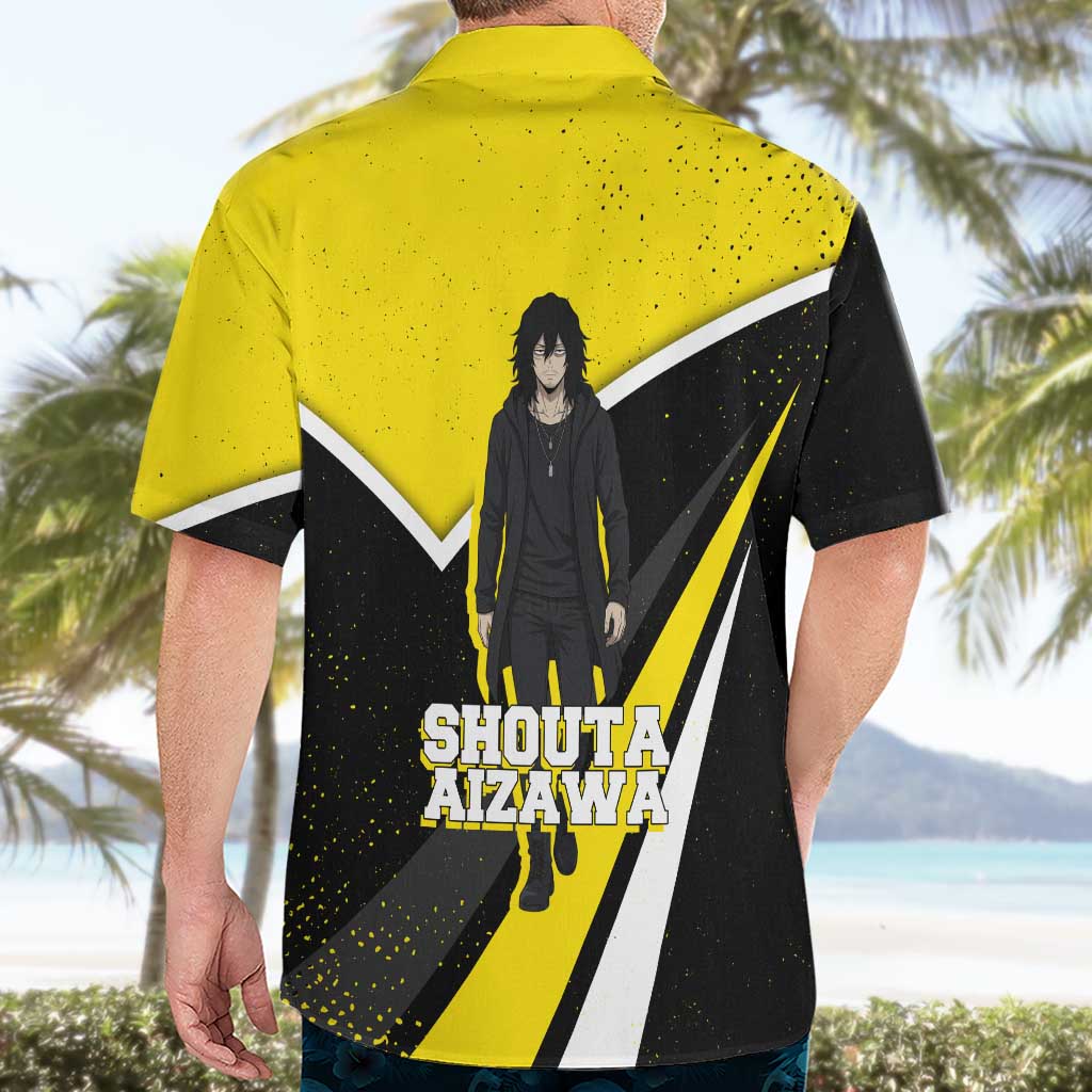 Shouta Aizawa My Hero Academia Hawaiian Shirt Anime Grunge Splatter Graphic Style