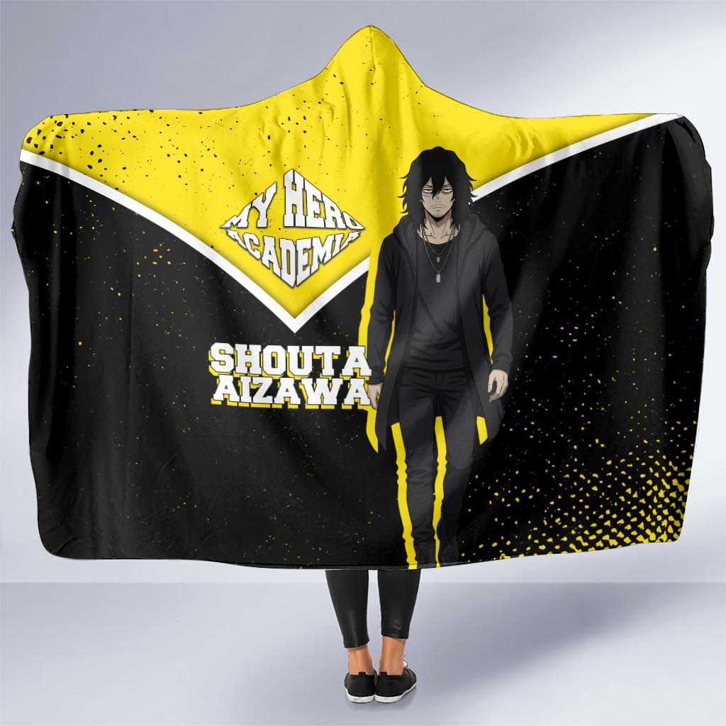Shouta Aizawa My Hero Academia Hooded Blanket Anime Grunge Splatter Graphic Style