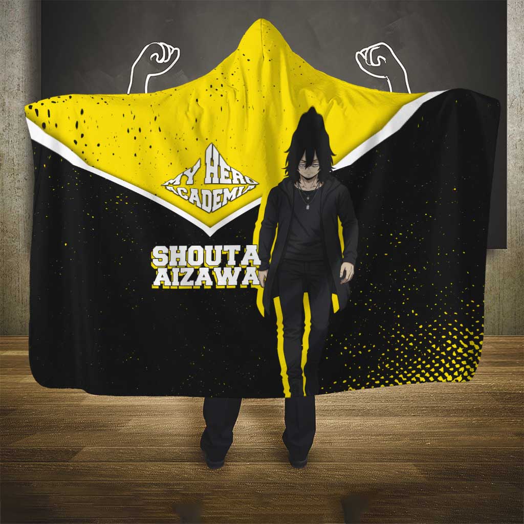 Shouta Aizawa My Hero Academia Hooded Blanket Anime Grunge Splatter Graphic Style