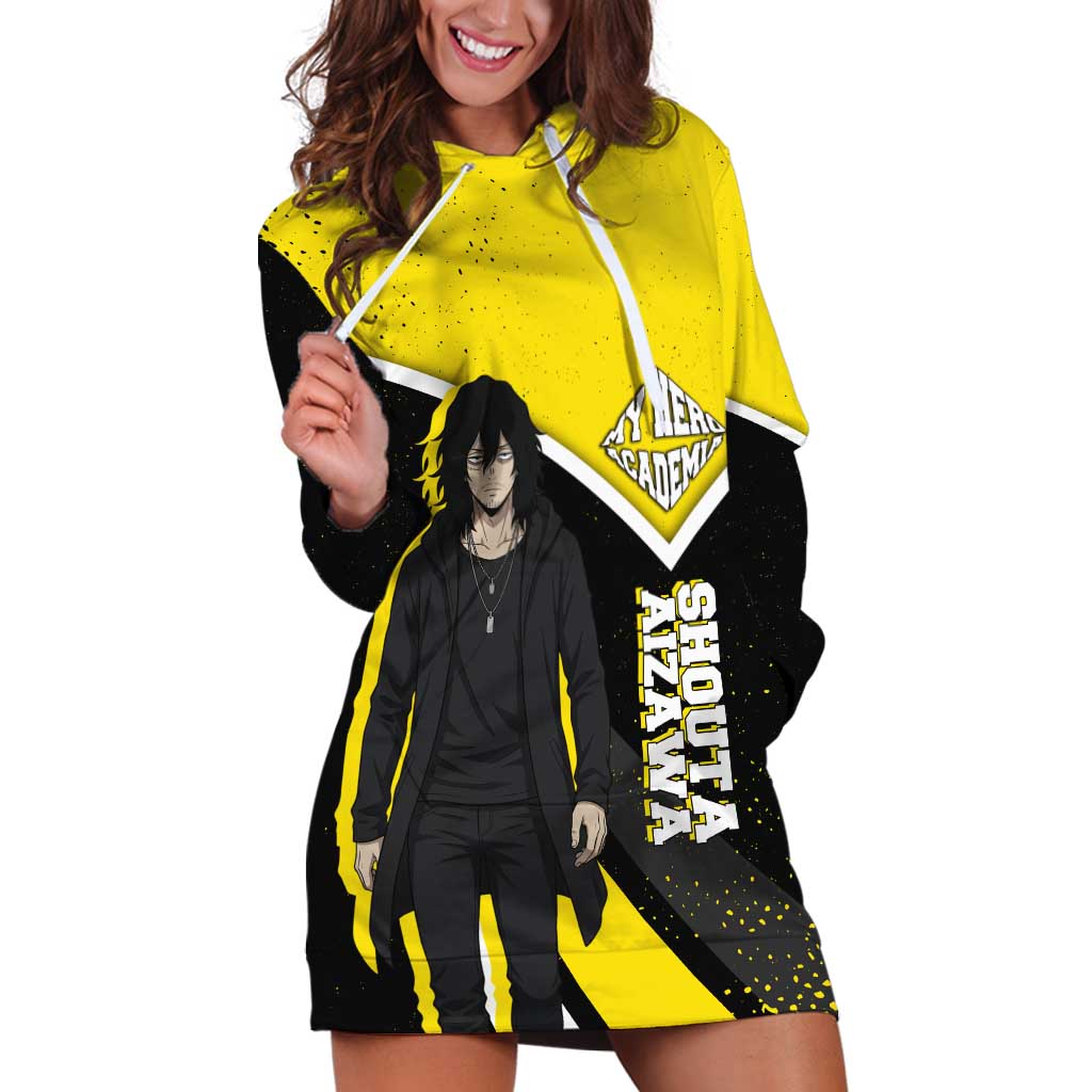 Shouta Aizawa My Hero Academia Hoodie Dress Anime Grunge Splatter Graphic Style