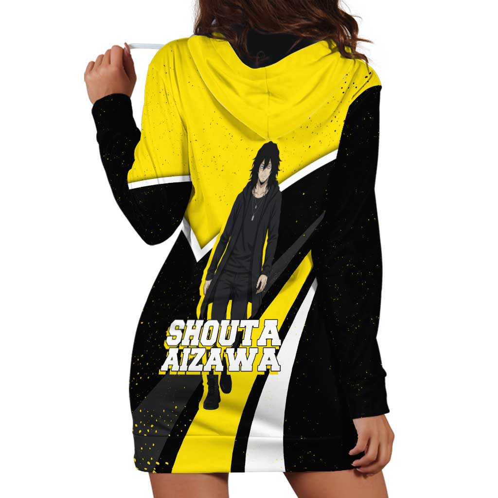 Shouta Aizawa My Hero Academia Hoodie Dress Anime Grunge Splatter Graphic Style