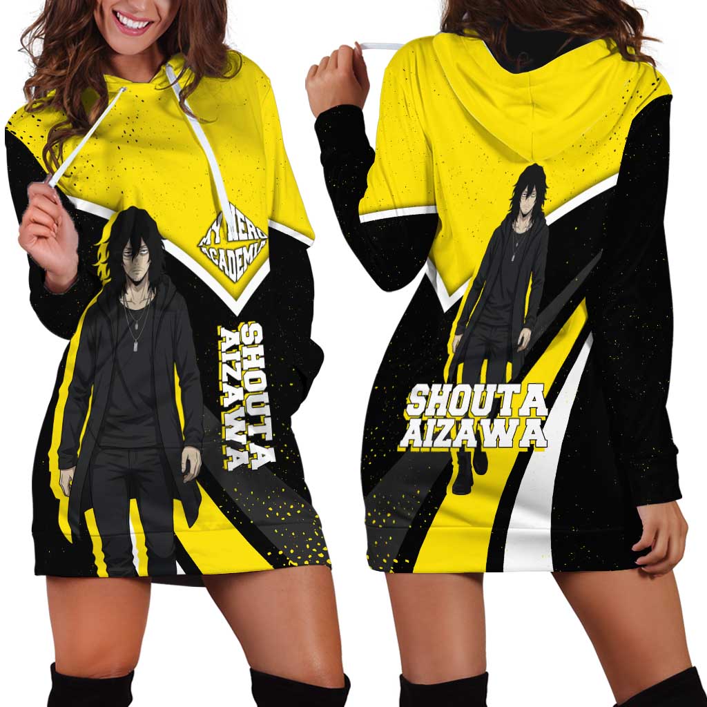 Shouta Aizawa My Hero Academia Hoodie Dress Anime Grunge Splatter Graphic Style