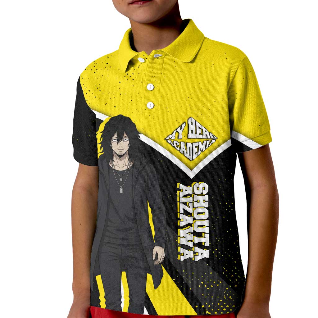 Shouta Aizawa My Hero Academia Kid Polo Shirt Anime Grunge Splatter Graphic Style