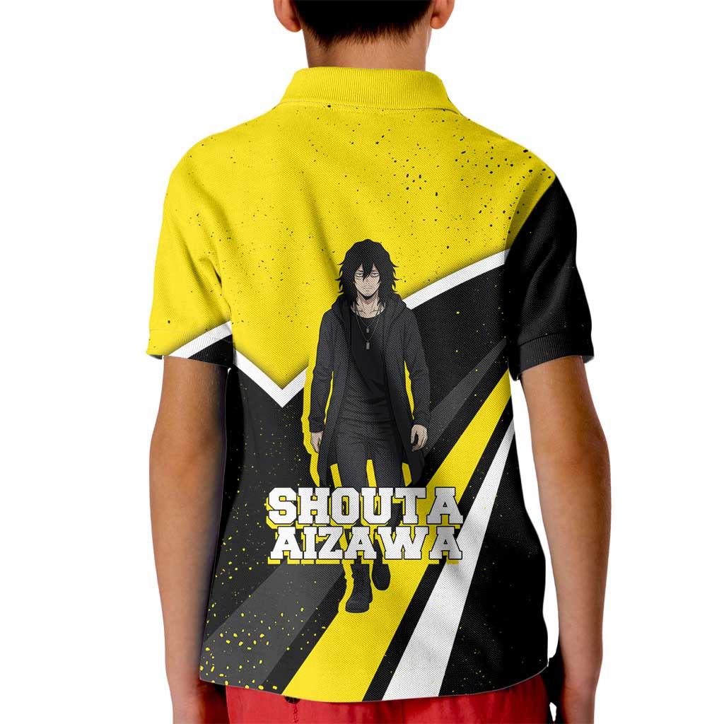 Shouta Aizawa My Hero Academia Kid Polo Shirt Anime Grunge Splatter Graphic Style