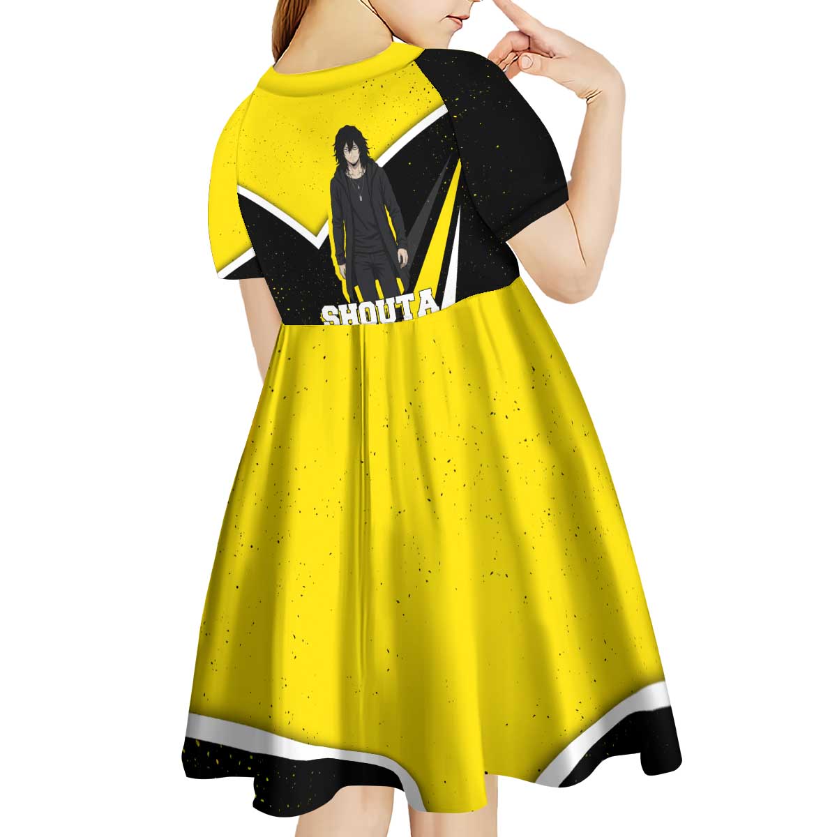 Shouta Aizawa My Hero Academia Kid Short Sleeve Dress Anime Grunge Splatter Graphic Style
