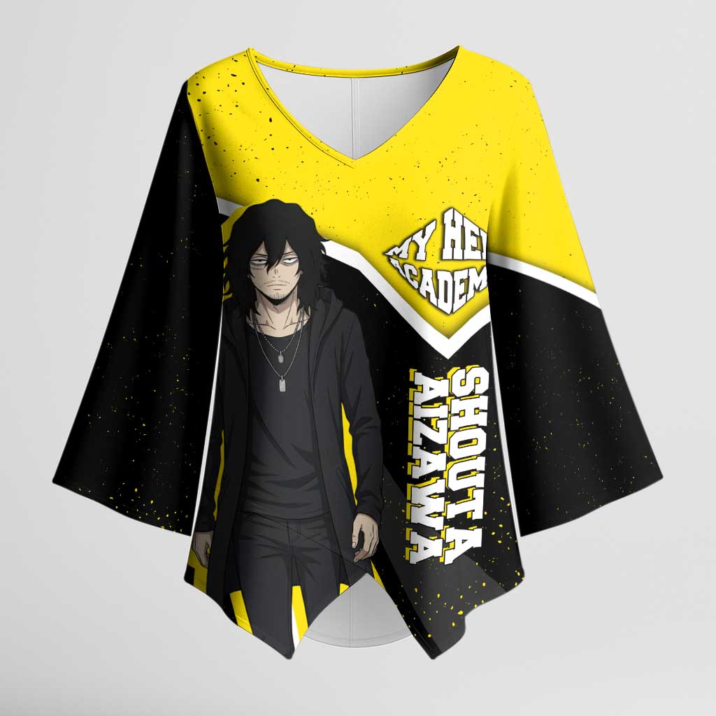 Shouta Aizawa My Hero Academia Kimono Sleeve Blouse Anime Grunge Splatter Graphic Style