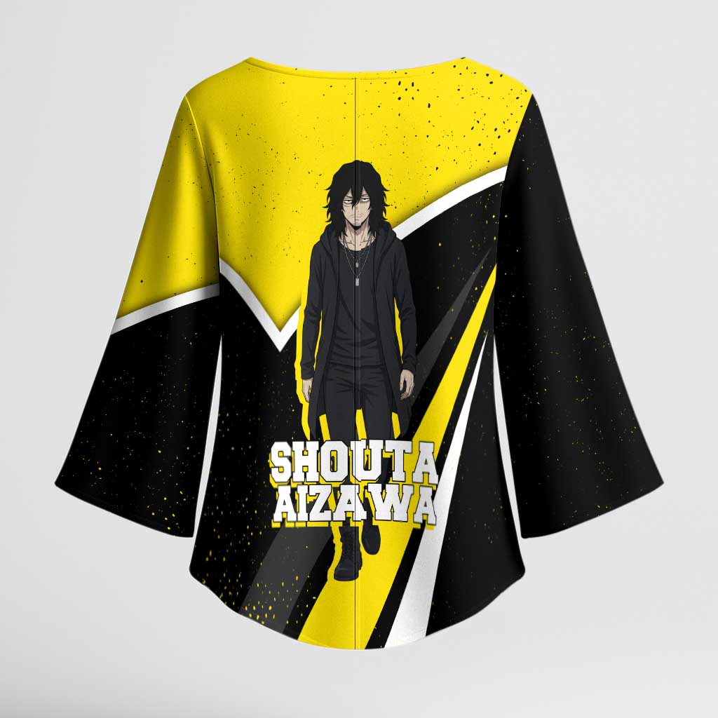 Shouta Aizawa My Hero Academia Kimono Sleeve Blouse Anime Grunge Splatter Graphic Style