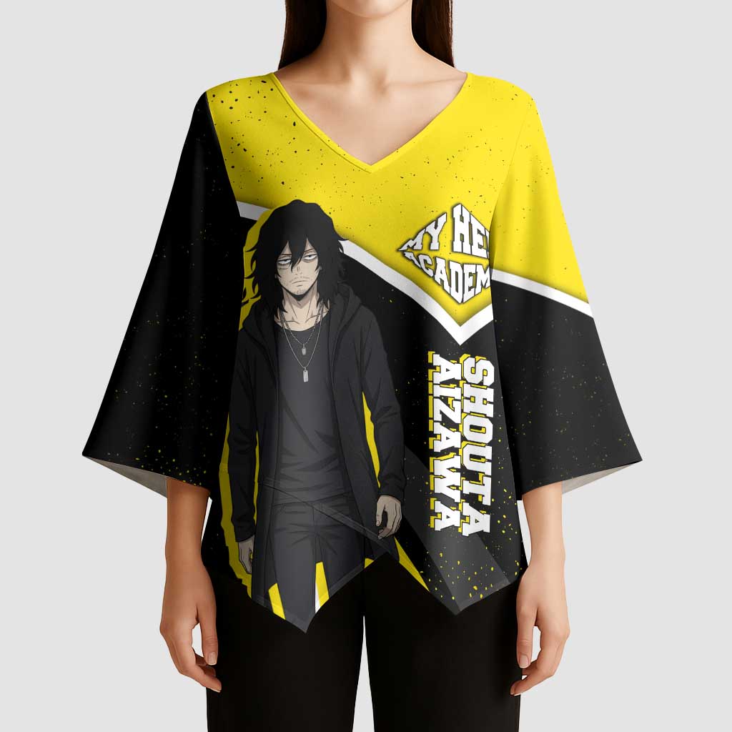 Shouta Aizawa My Hero Academia Kimono Sleeve Blouse Anime Grunge Splatter Graphic Style