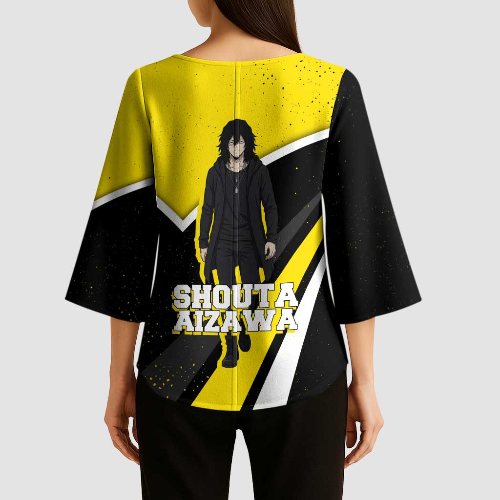 Shouta Aizawa My Hero Academia Kimono Sleeve Blouse Anime Grunge Splatter Graphic Style