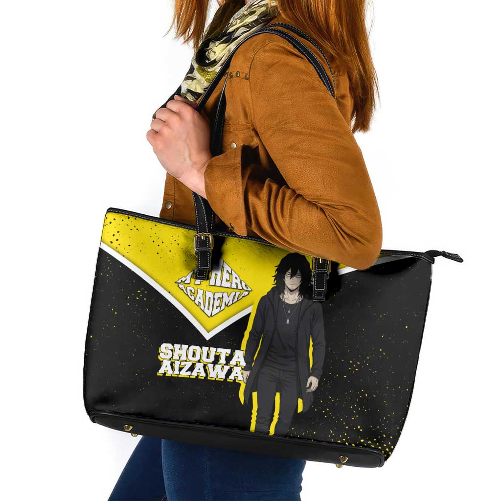 Shouta Aizawa My Hero Academia Leather Tote Bag Anime Grunge Splatter Graphic Style