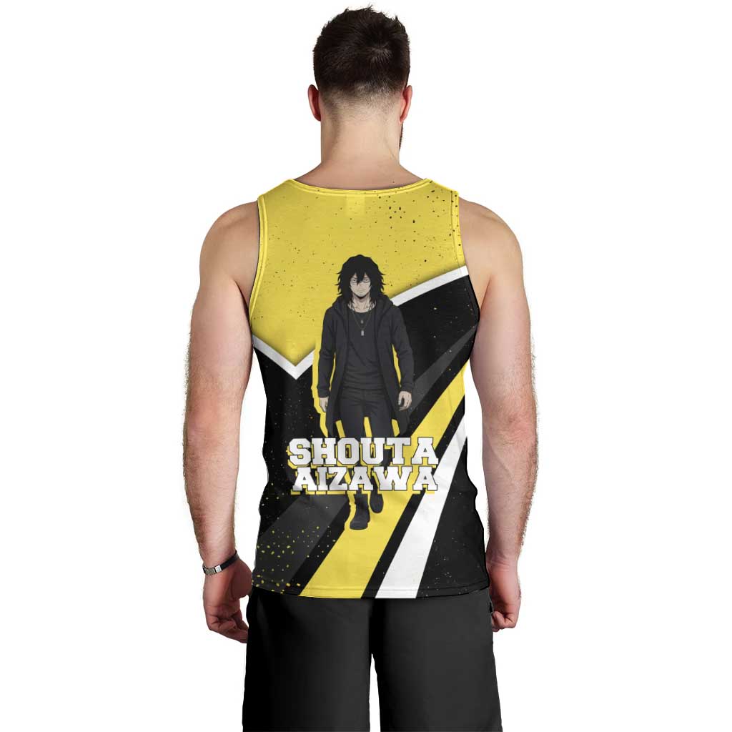 Shouta Aizawa My Hero Academia Men Tank Top Anime Grunge Splatter Graphic Style