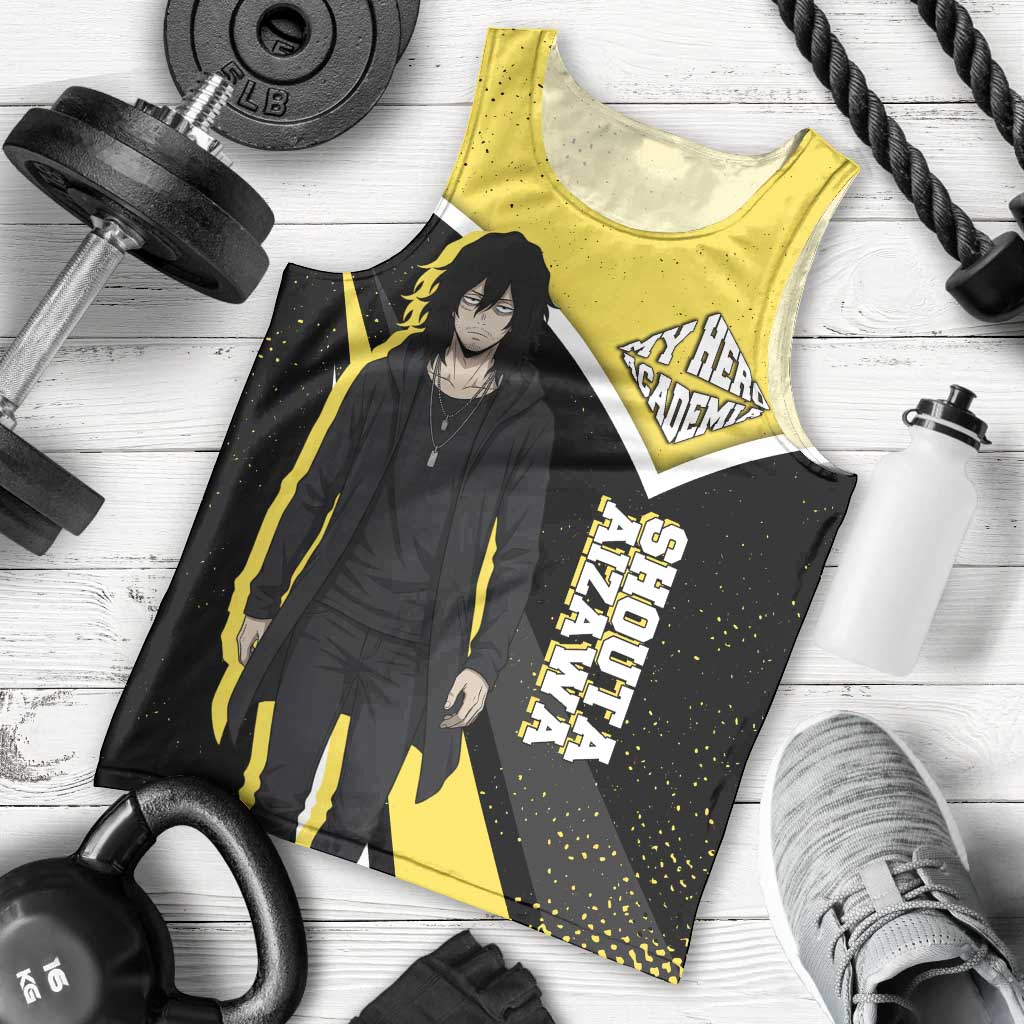 Shouta Aizawa My Hero Academia Men Tank Top Anime Grunge Splatter Graphic Style