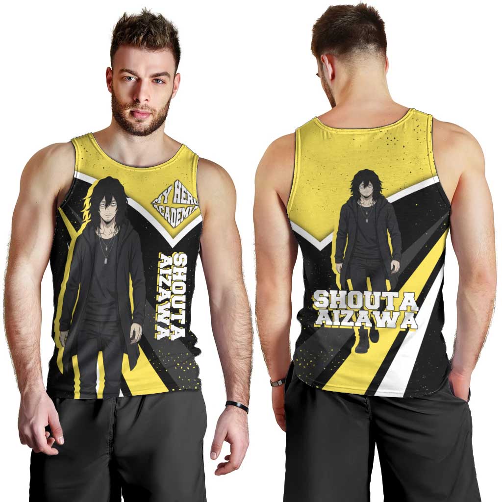 Shouta Aizawa My Hero Academia Men Tank Top Anime Grunge Splatter Graphic Style