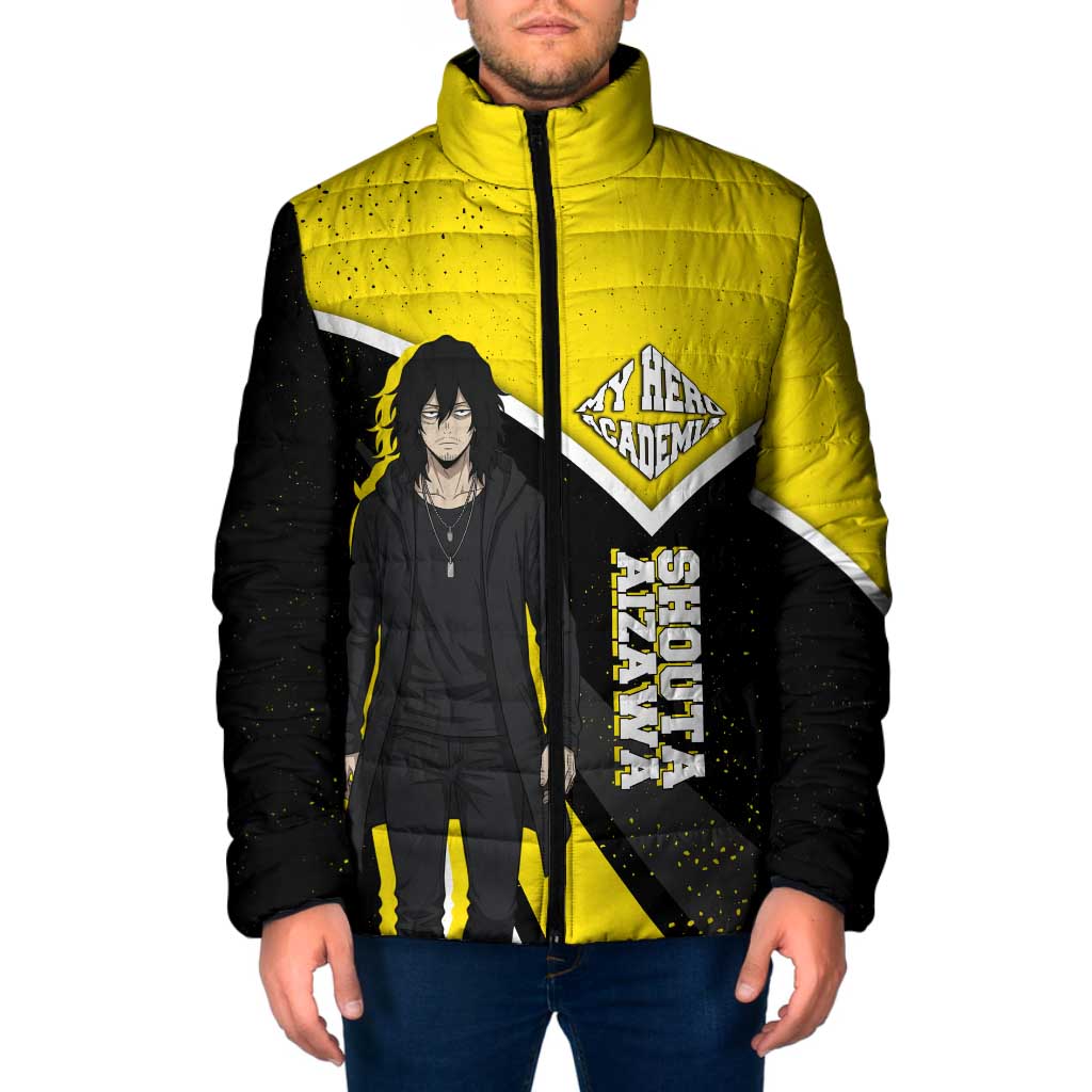 Shouta Aizawa My Hero Academia Padded Jacket Anime Grunge Splatter Graphic Style
