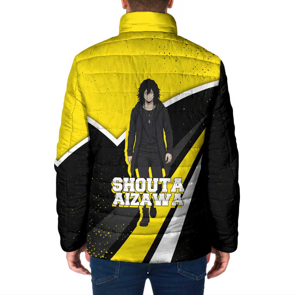 Shouta Aizawa My Hero Academia Padded Jacket Anime Grunge Splatter Graphic Style