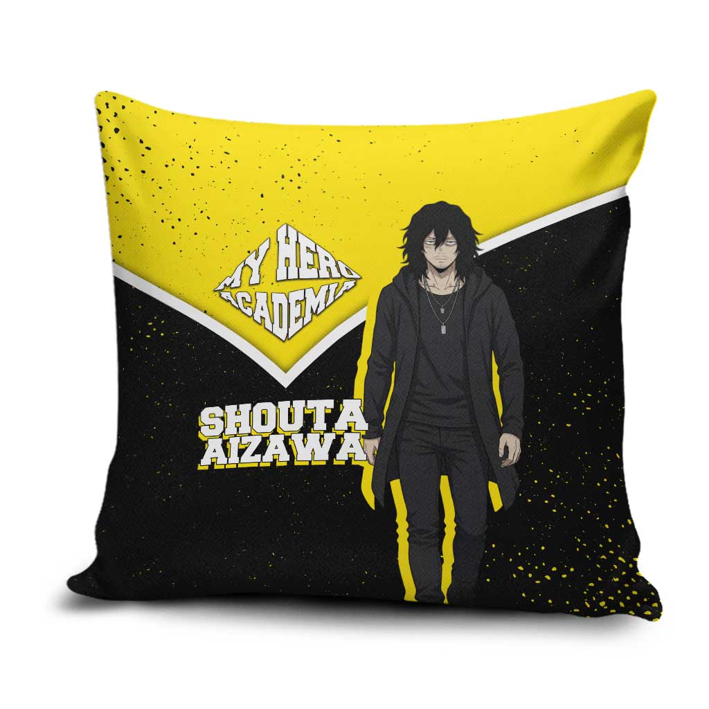 Shouta Aizawa My Hero Academia Pillow Cover Anime Grunge Splatter Graphic Style