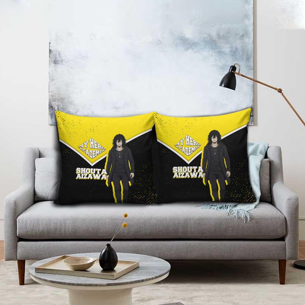 Shouta Aizawa My Hero Academia Pillow Cover Anime Grunge Splatter Graphic Style