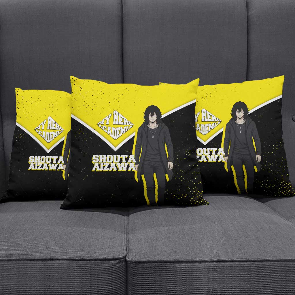 Shouta Aizawa My Hero Academia Pillow Cover Anime Grunge Splatter Graphic Style