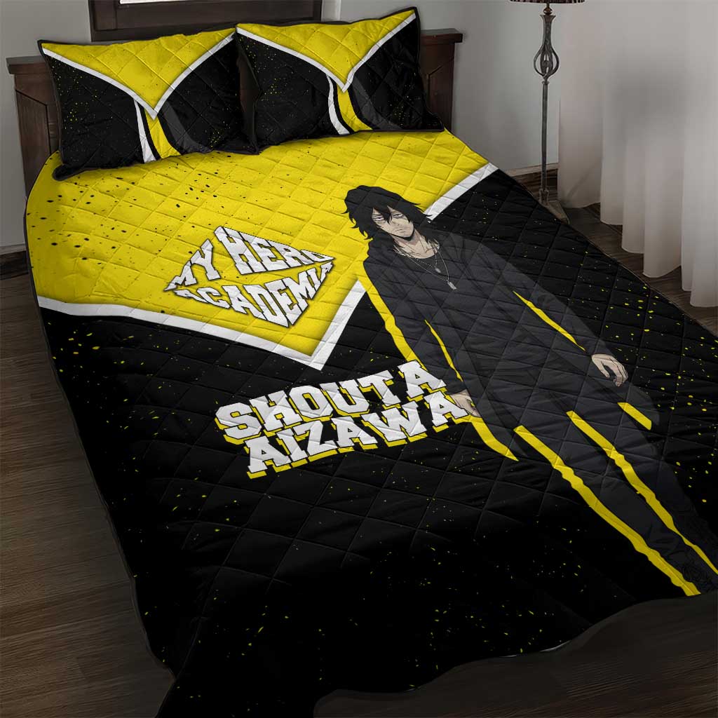 Shouta Aizawa My Hero Academia Quilt Bed Set Anime Grunge Splatter Graphic Style