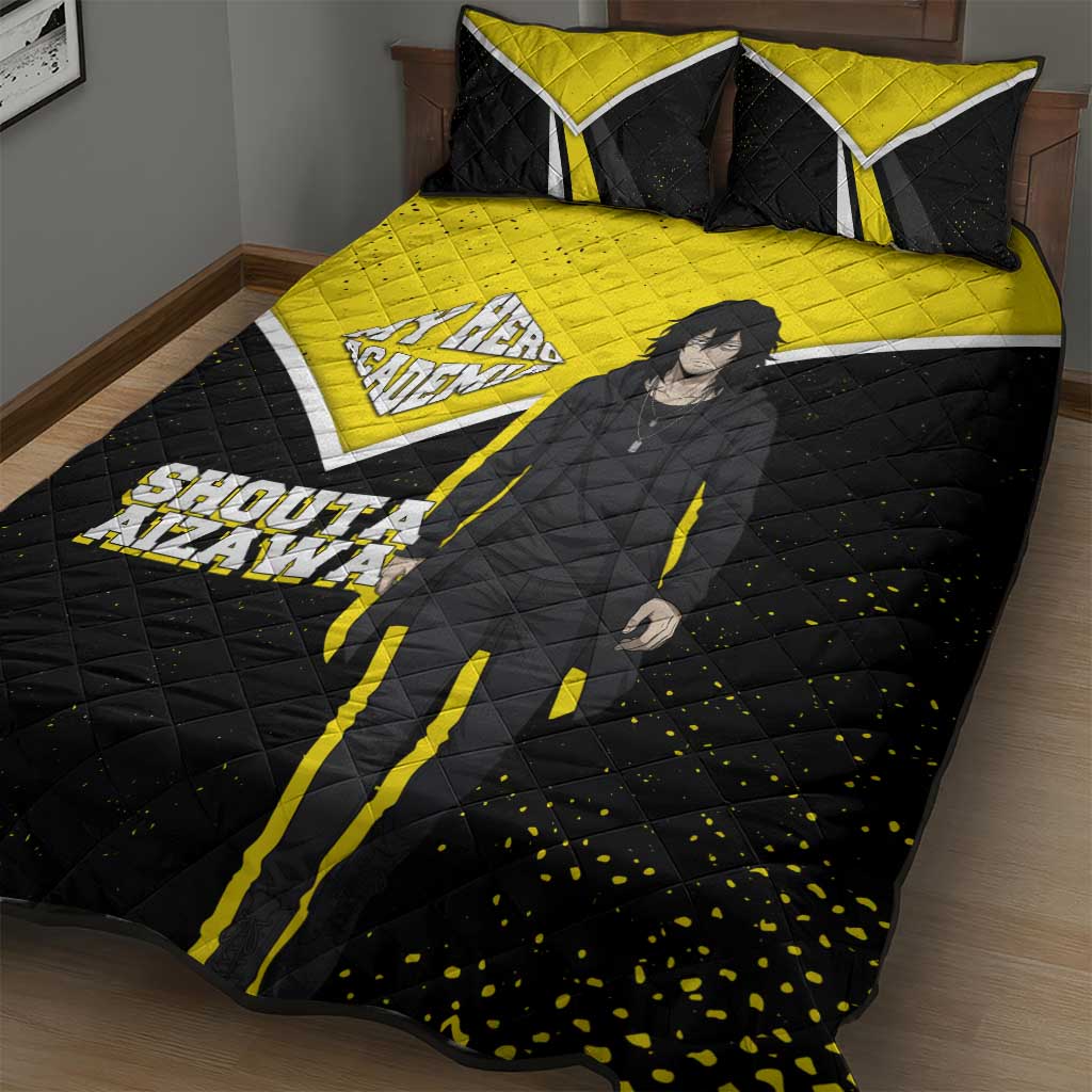 Shouta Aizawa My Hero Academia Quilt Bed Set Anime Grunge Splatter Graphic Style