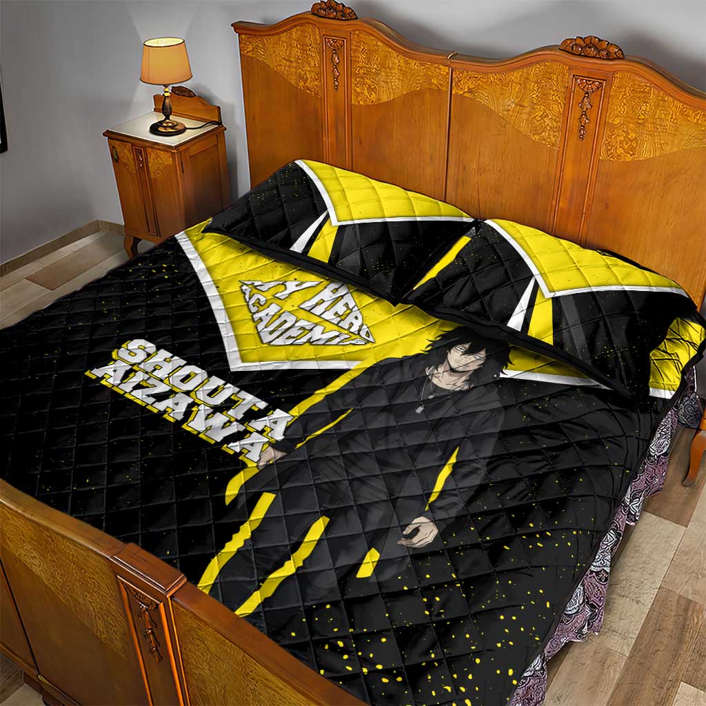 Shouta Aizawa My Hero Academia Quilt Bed Set Anime Grunge Splatter Graphic Style