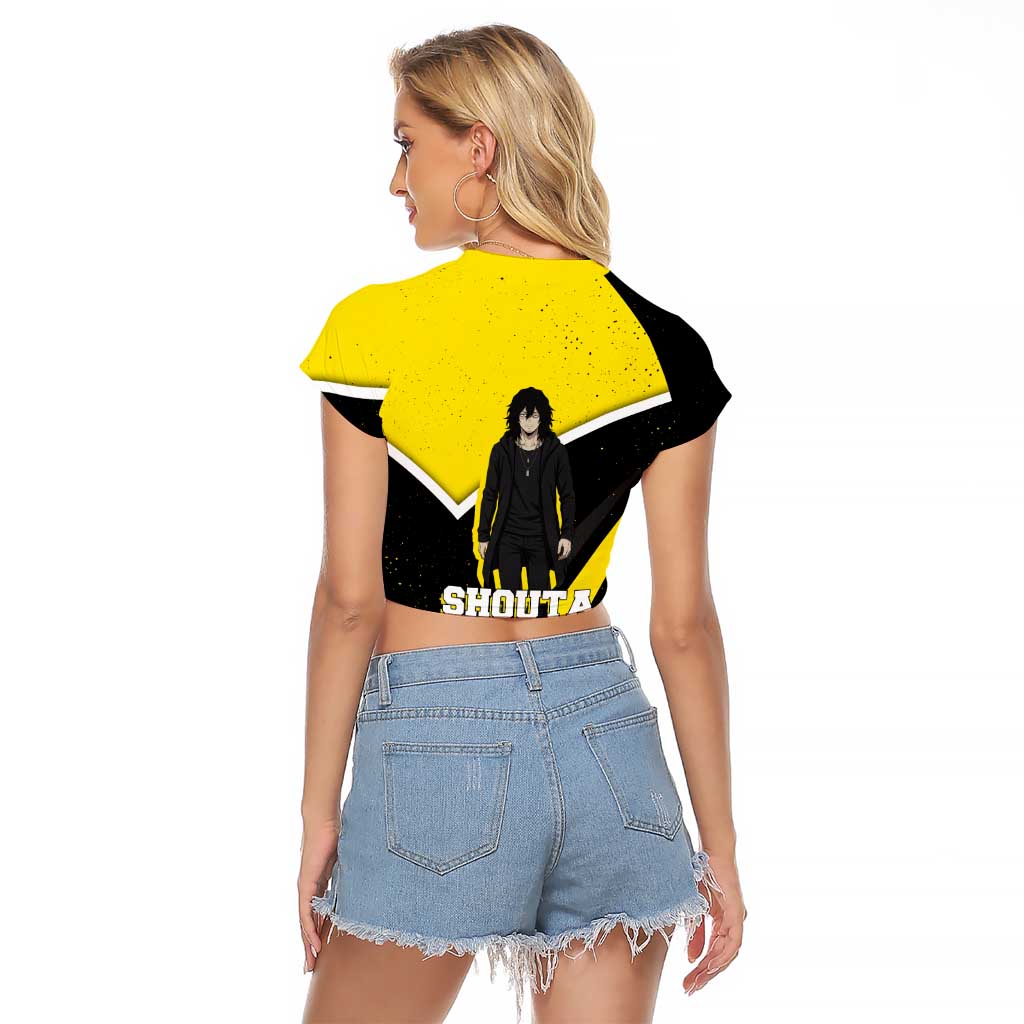 Shouta Aizawa My Hero Academia Raglan Cropped T Shirt Anime Grunge Splatter Graphic Style
