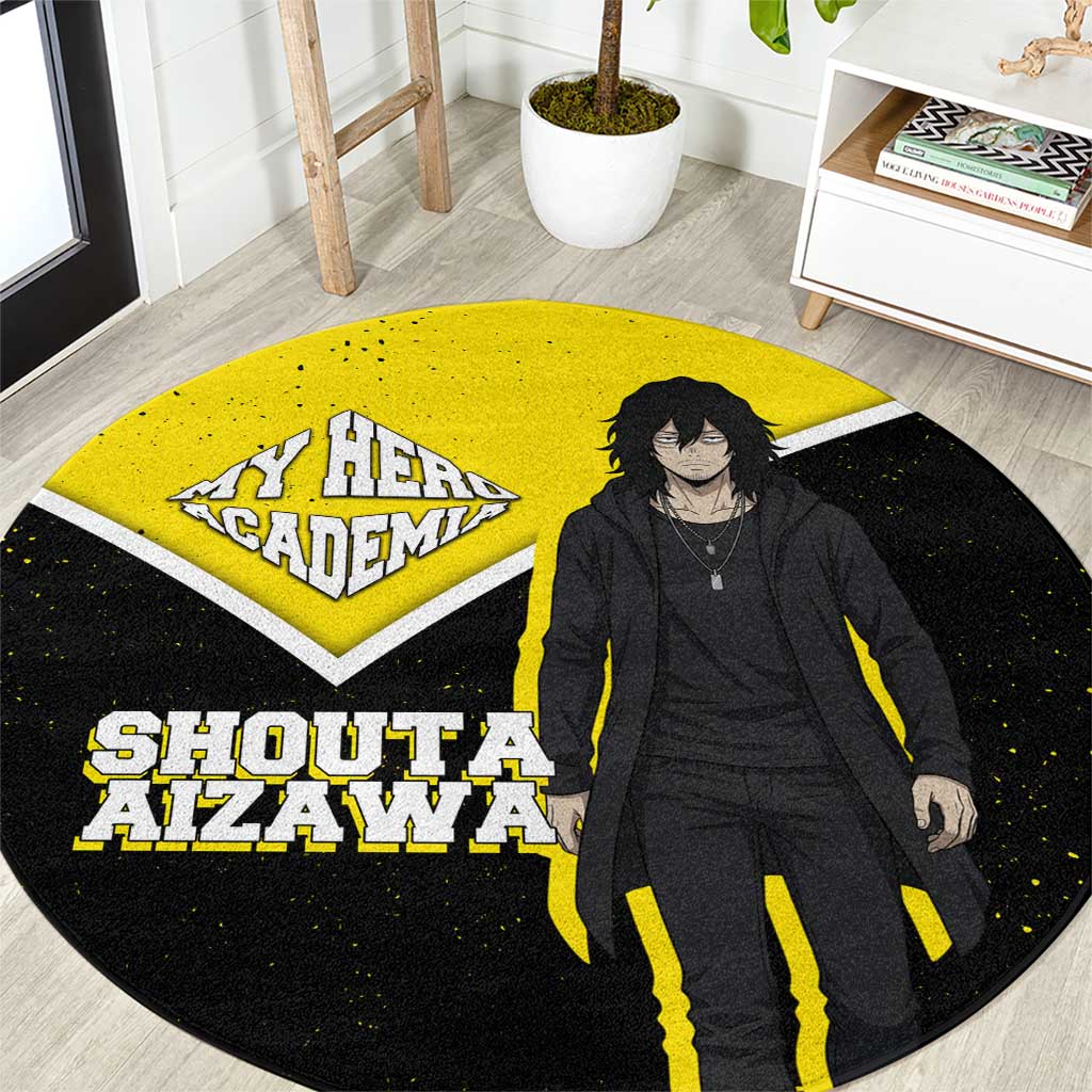 Shouta Aizawa My Hero Academia Round Carpet Anime Grunge Splatter Graphic Style